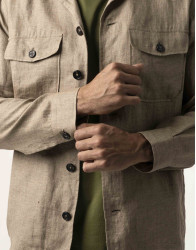 Castello d'Oro Beige Linen Safari Jacket thumbnail 5
